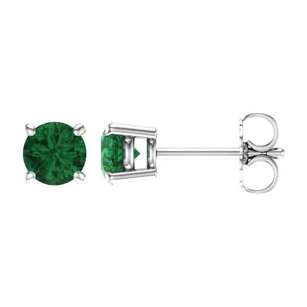 14k Stud Style Emerald Earrings | 4mm Image 2 David Douglas Diamonds & Jewelry Marietta, GA