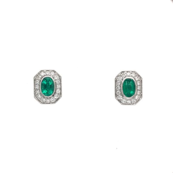 18k White Gold Vintage Style Gemstone Earrings David Douglas Diamonds & Jewelry Marietta, GA