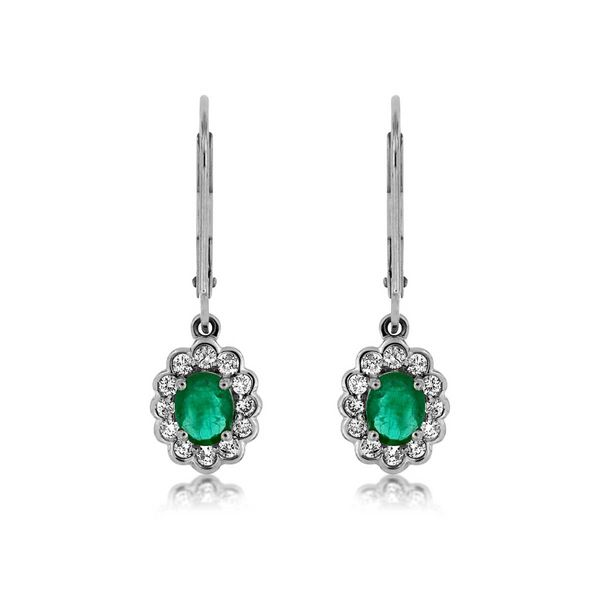 14k Scallop Halo Earrings David Douglas Diamonds & Jewelry Marietta, GA