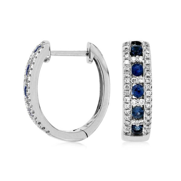 14k Gemstone & Diamond Hoops David Douglas Diamonds & Jewelry Marietta, GA