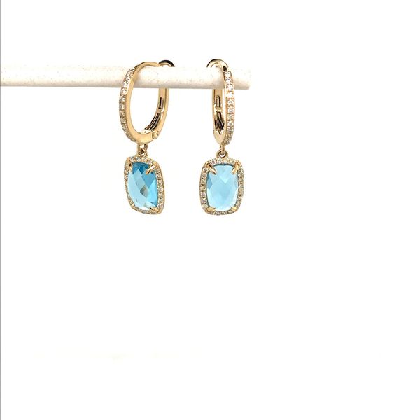 14k Halo Style Dangle Earrings David Douglas Diamonds & Jewelry Marietta, GA