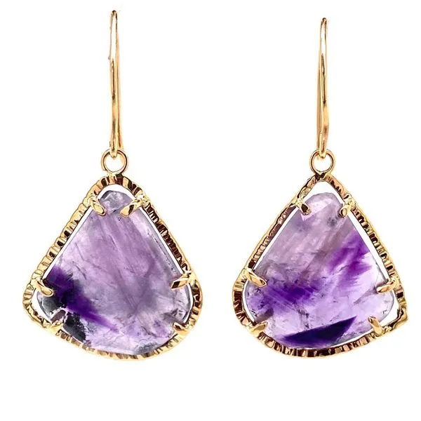 14k Halo Style Gemstone Earrings Image 2 David Douglas Diamonds & Jewelry Marietta, GA