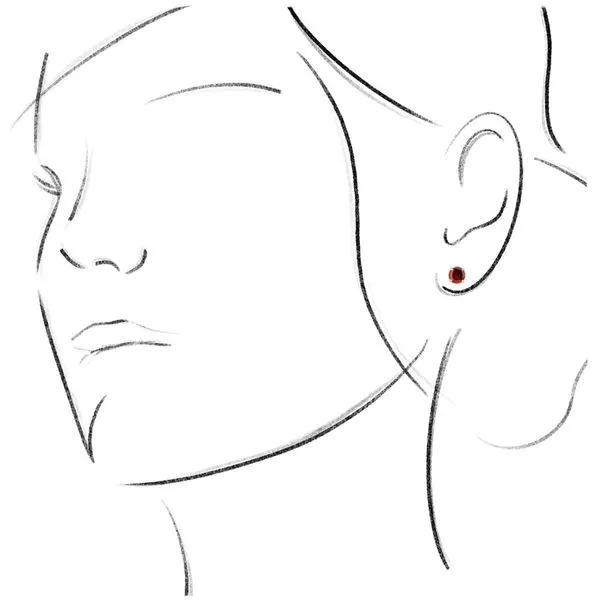 14k Garnet Stud Earrings thumb image 3