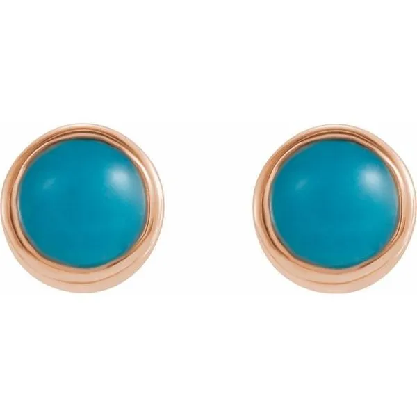 Turquoise Bezel-Set Earrings Image 2 David Douglas Diamonds & Jewelry Marietta, GA