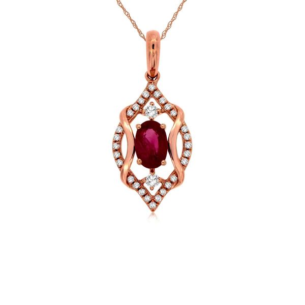 14k Flowing Halo Gemstone Necklace David Douglas Diamonds & Jewelry Marietta, GA