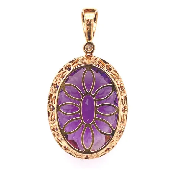 18k Halo Style Gemstone Pendant Image 3 David Douglas Diamonds & Jewelry Marietta, GA