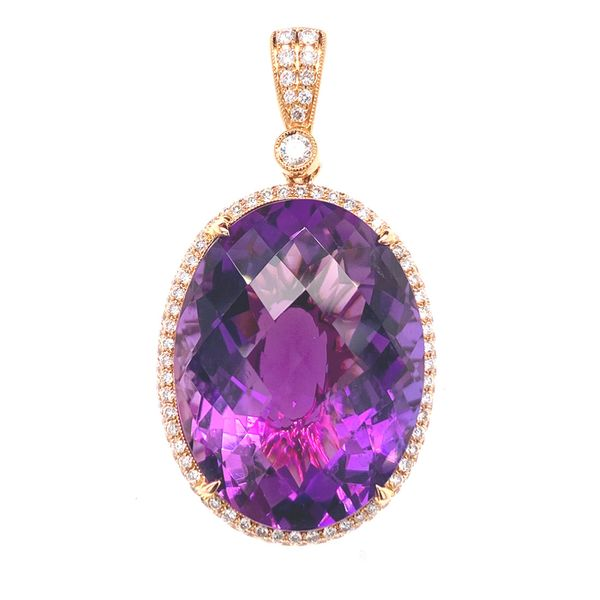 18k Halo Style Gemstone Pendant David Douglas Diamonds & Jewelry Marietta, GA