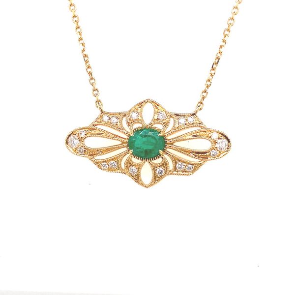 18k Vintage Style Gemstone Necklace David Douglas Diamonds & Jewelry Marietta, GA