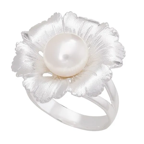 Silver Floral Pearl Ring David Douglas Diamonds & Jewelry Marietta, GA