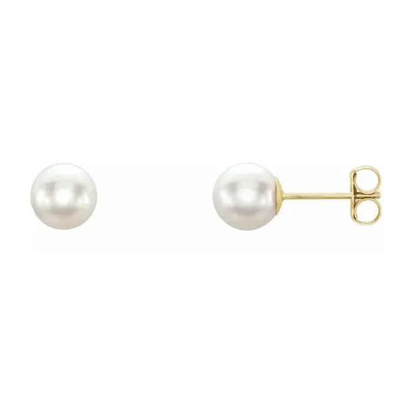 14k Freshwater Stud Earrings | 5mm David Douglas Diamonds & Jewelry Marietta, GA