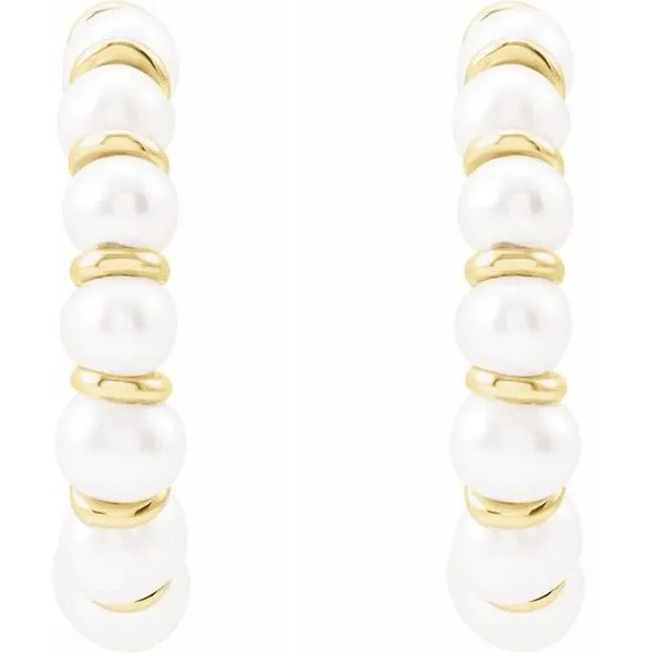 Pearl Hoop Earrings | 15mm