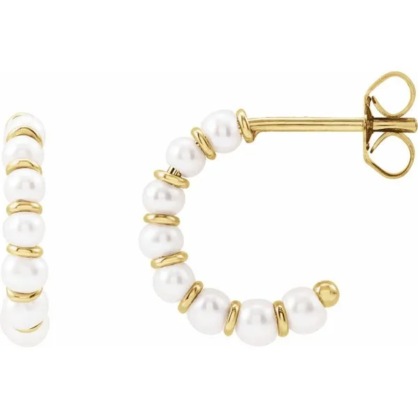 Pearl Hoop Earrings | 15mm