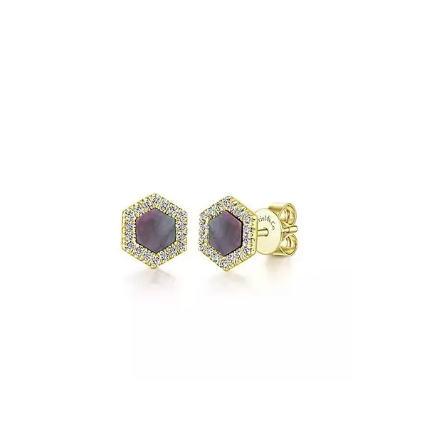 14k Hexagon Halo Earrings David Douglas Diamonds & Jewelry Marietta, GA