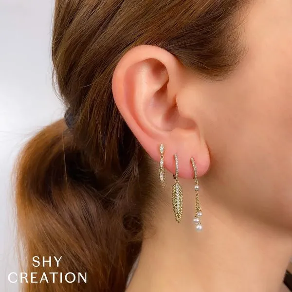 14k Dangle Hoop Earrings | 12mm