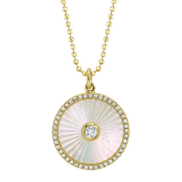 Bezel Ribbed Circle Necklace David Douglas Diamonds & Jewelry Marietta, GA