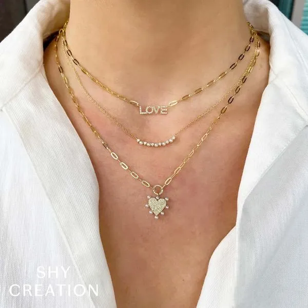 14k Curved Bar Necklace