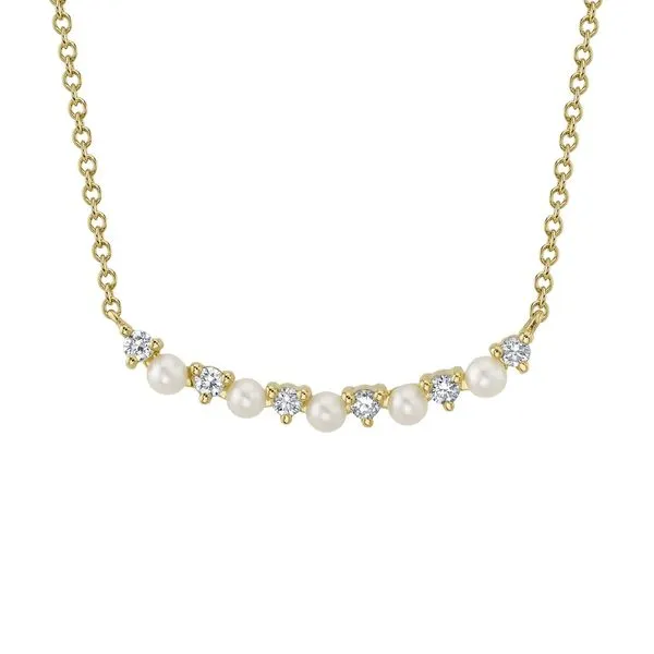 14k Curved Bar Necklace