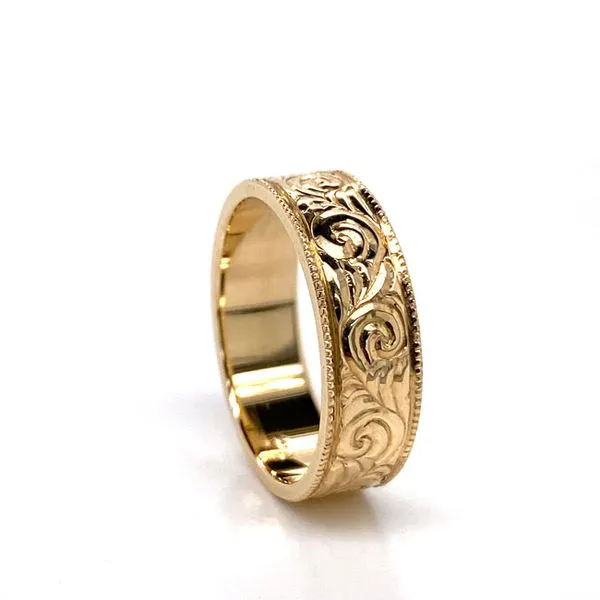 14k Hand Engraved Ring thumb image 3