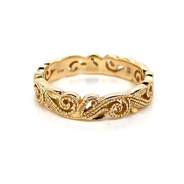 14k Scroll Style Eternity Wedding Band thumb image 2