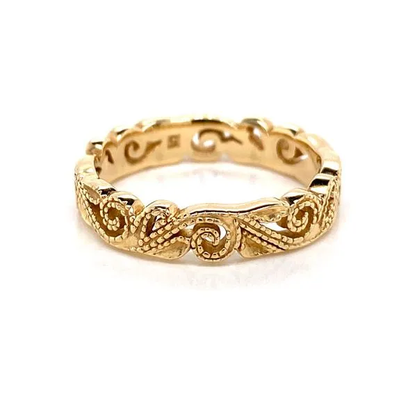 14k Scroll Style Eternity Wedding Band thumb image 3