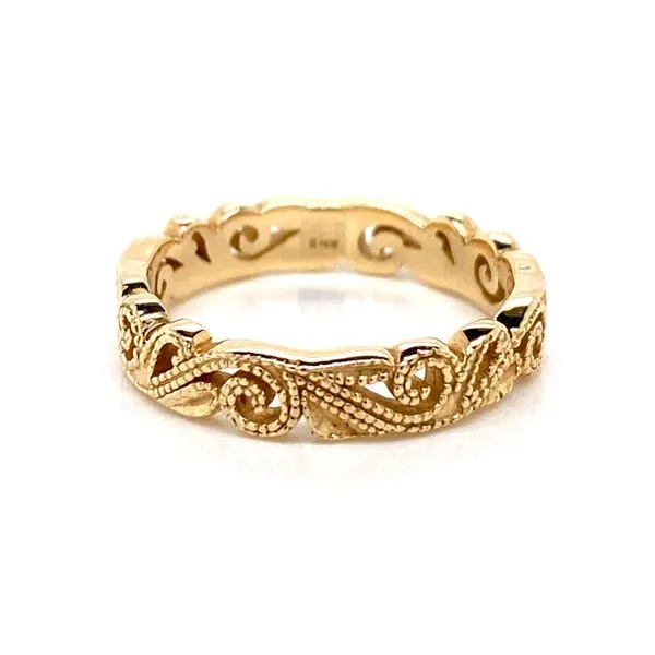 14k Scroll Style Eternity Wedding Band thumb image 1