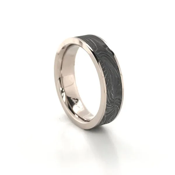 Limited Edition Damascus Steel Gun Barrel Wedding Band thumb image 2