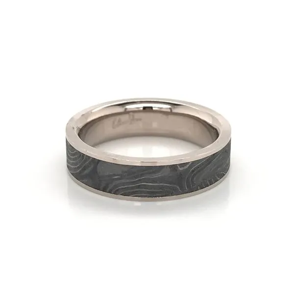Limited Edition Damascus Steel Gun Barrel Wedding Band thumb image 1
