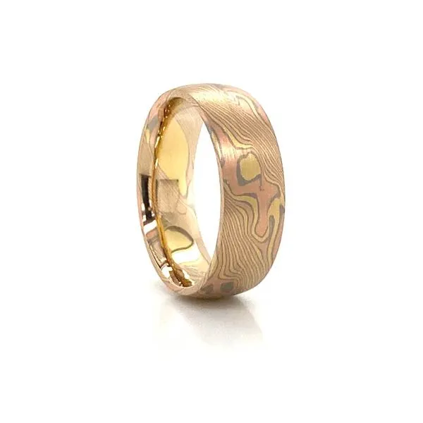 Tri-Color Mokume Gane Wedding Band