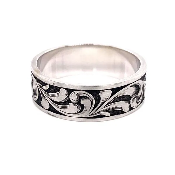 14k Antiqued Hand Engraved Ring