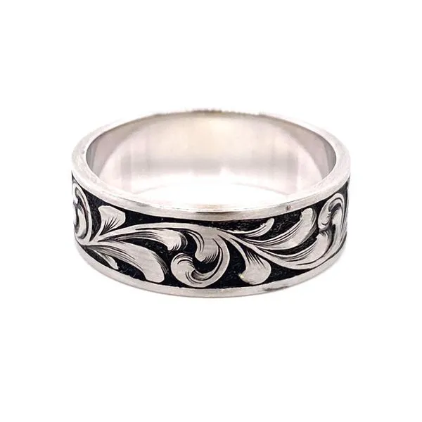 14k Antiqued Hand Engraved Ring