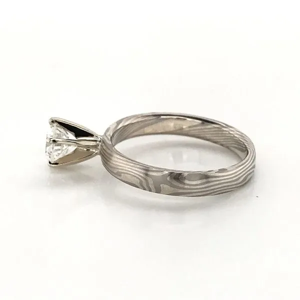 0.83CT Mokume Gane Diamond Ring thumb image 2