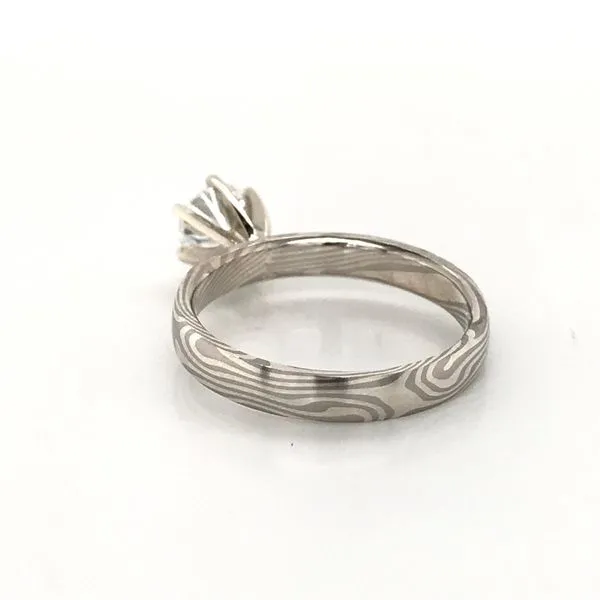 0.83CT Mokume Gane Diamond Ring thumb image 3