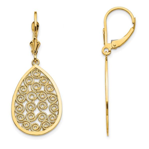 14k Filigree Dangle Earrings Image 2 David Douglas Diamonds & Jewelry Marietta, GA