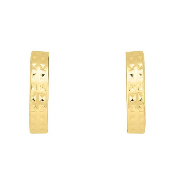 14k Fancy Hoop Earrings | 14 mm Image 2 David Douglas Diamonds & Jewelry Marietta, GA