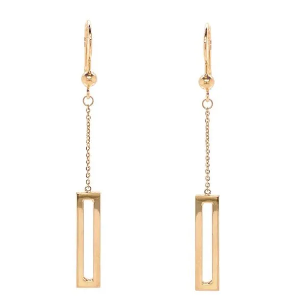 14k Rectangle Dangle Earrings thumb image 2