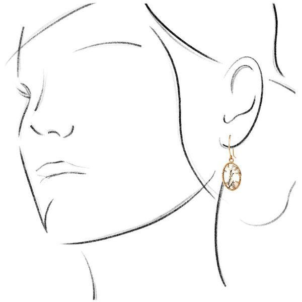 14k Hammered Halo Gemstone Earrings Image 3 David Douglas Diamonds & Jewelry Marietta, GA