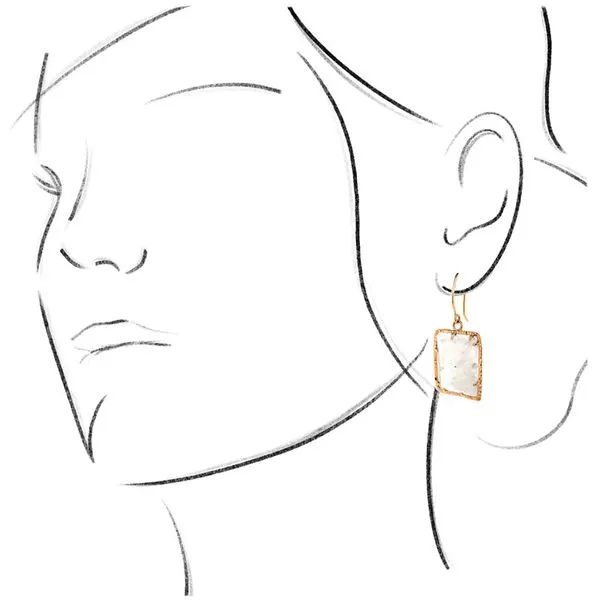 14k Asymmetrical Moonstone Earrings thumb image 4