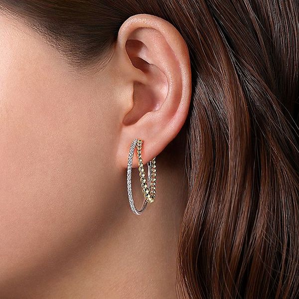 Split Bujukan Hoop Earrings | 30mm Image 2 David Douglas Diamonds & Jewelry Marietta, GA