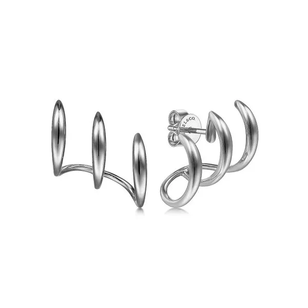 Three Row J Hoop Earrings | 13mm similar item image
