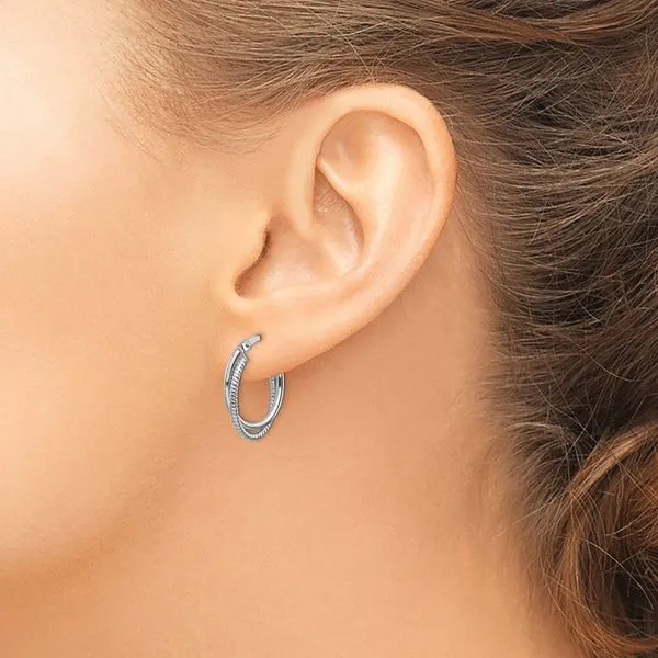 Double Oval Hoop Earrings | 18mm
