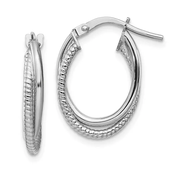 Double Oval Hoop Earrings | 18mm