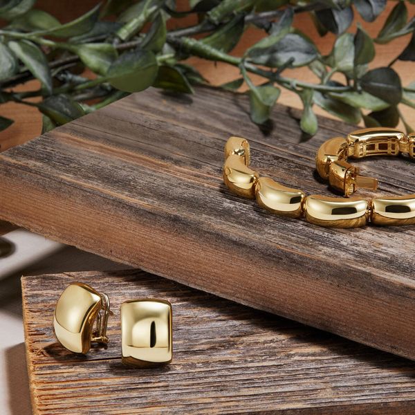 Domed Omega Earrings Image 2 David Douglas Diamonds & Jewelry Marietta, GA