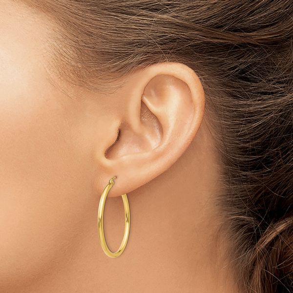 Classic Hoop Earrings | 30mm Image 3 David Douglas Diamonds & Jewelry Marietta, GA
