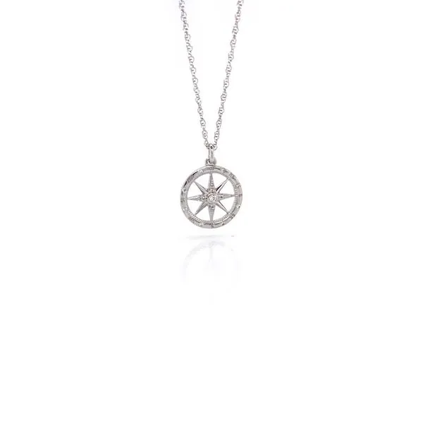 14k Diamond Compass Rose Necklace thumb image 3