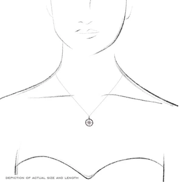 14k Diamond Compass Rose Necklace thumb image 4