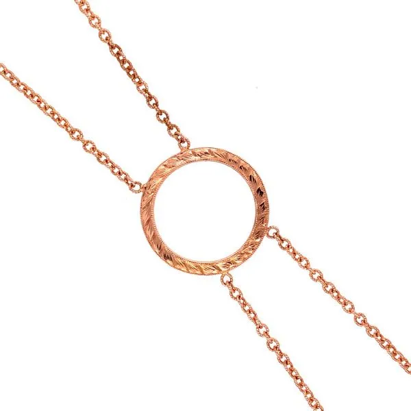 14k Hand Engraved Circle Bracelet thumb image 3