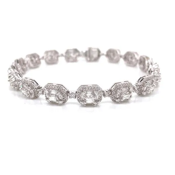 18k Multi Halo Diamond Bracelet thumb image 2