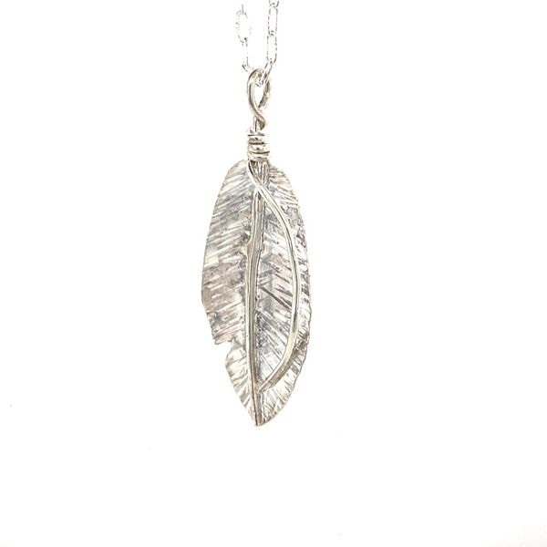 Silver Feather Necklace Image 2 David Douglas Diamonds & Jewelry Marietta, GA