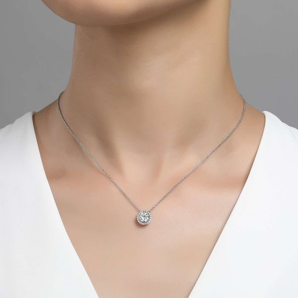 Silver Birthstone Necklace | April Image 2 David Douglas Diamonds & Jewelry Marietta, GA