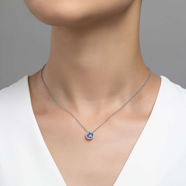 Silver Birthstone Necklace | March Image 2 David Douglas Diamonds & Jewelry Marietta, GA